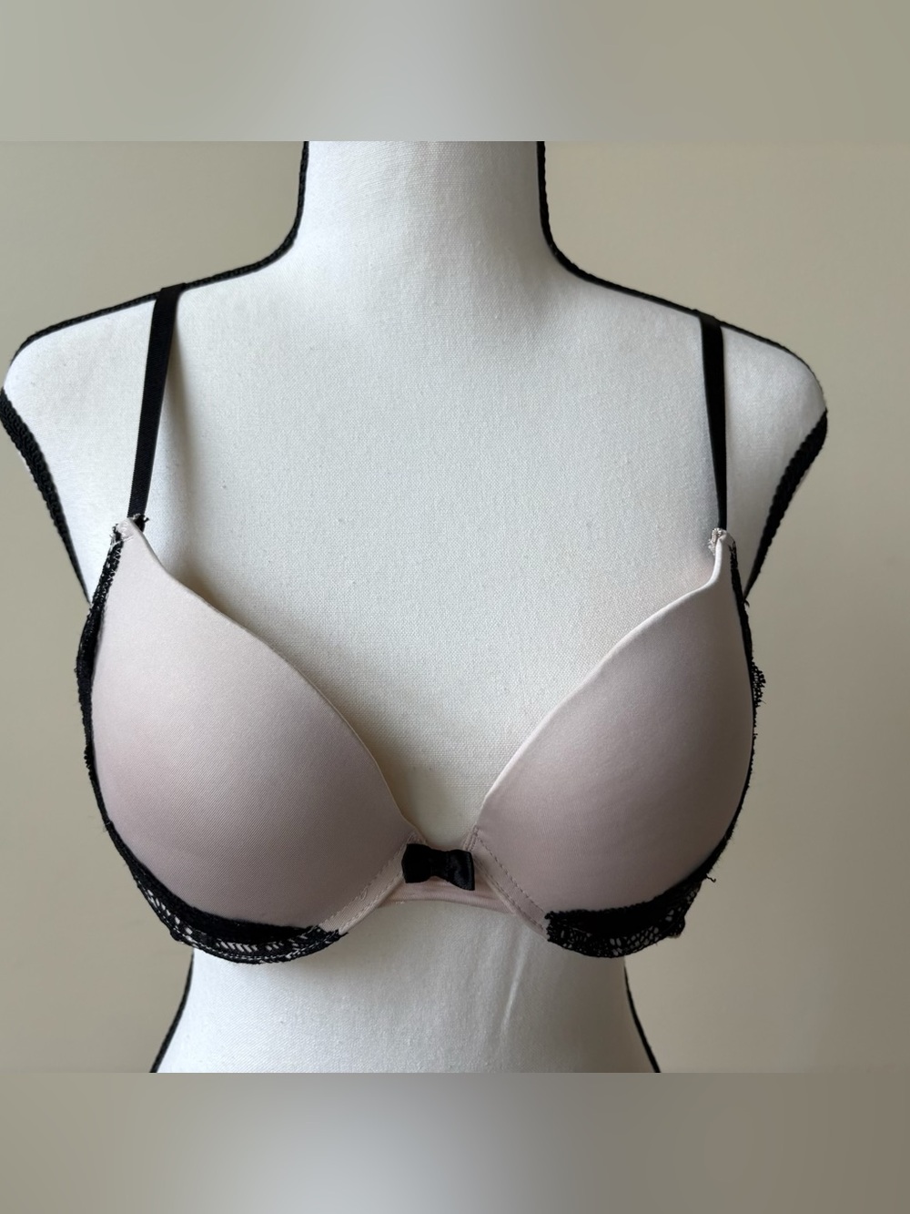 Felina - Push-Up Bra with Black Lace Trim / Nude Color - 34B